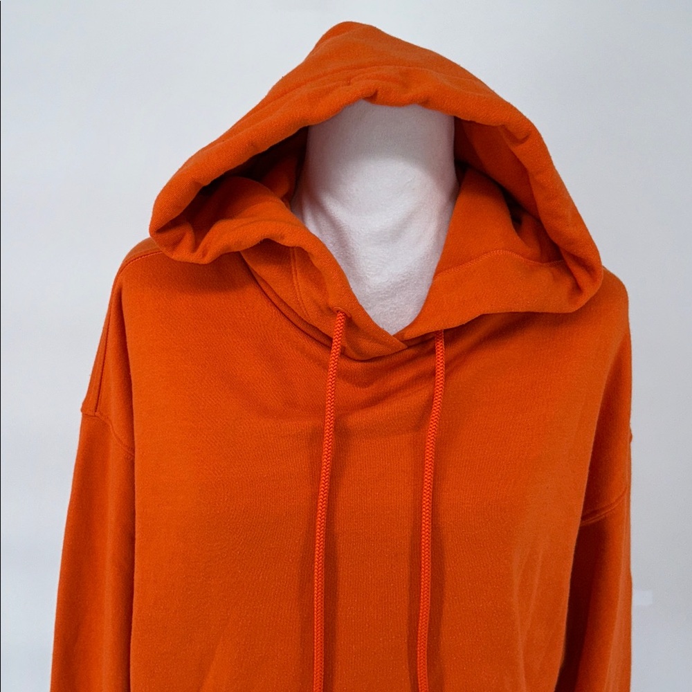 ALO Yoga Bold Orange Hoodie  Drawstring Crop Jumper Pullover Sweater Size S - Picture 8 of 11